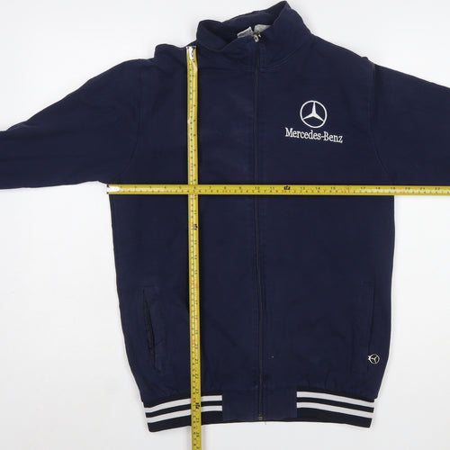 Mercedes-Benz Men's Blue Full Zip Sweatshirt L Embroidered Logo