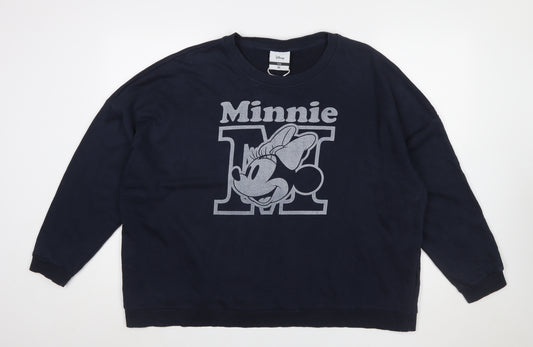 Disney C&A Women Blue XL Pullover Minnie Mouse Sweatshirt