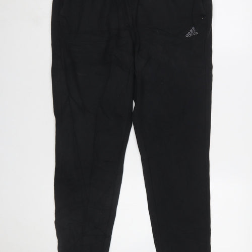 Adidas Men Black XL Jogger Trousers Cuffed Pockets