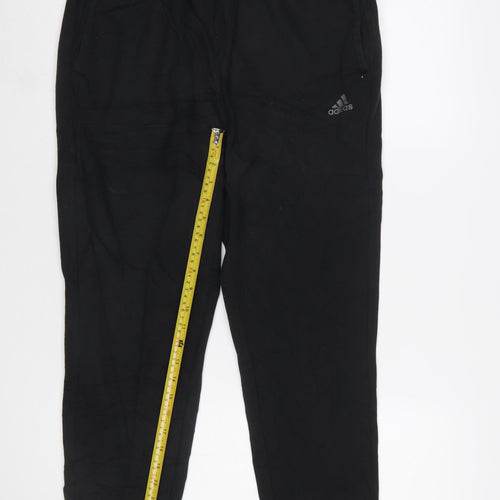 Adidas Men Black XL Jogger Trousers Cuffed Pockets