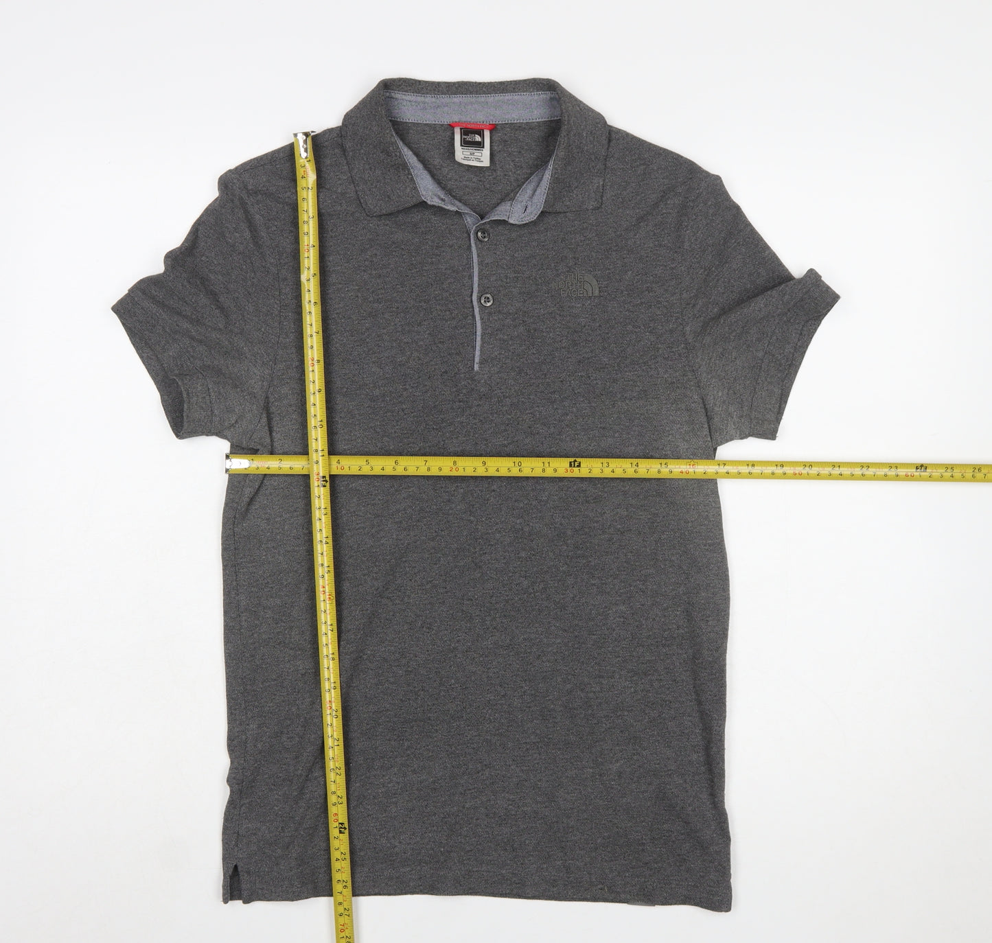 The North Face Men's Grey Short Sleeve Polo Shirt Size S