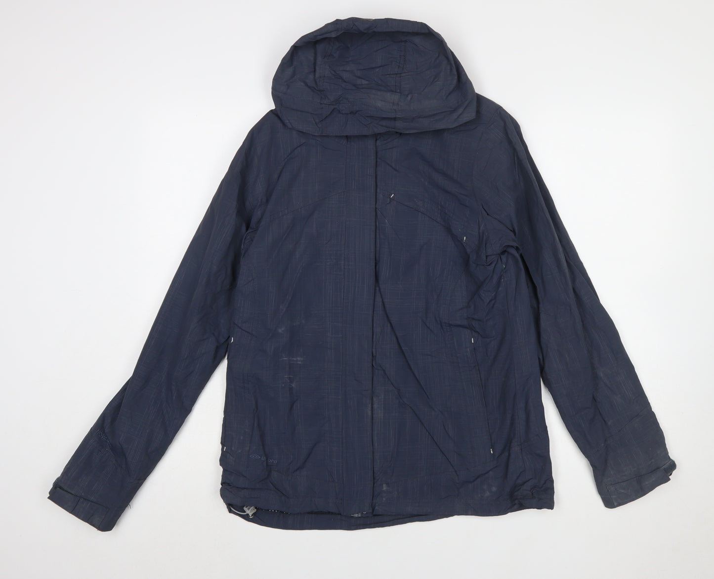Umbro Women's Blue Waterproof Hooded Rain Jacket Size 12