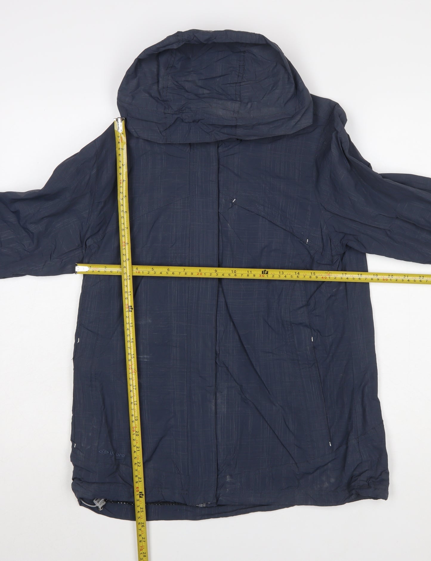 Umbro Women's Blue Waterproof Hooded Rain Jacket Size 12