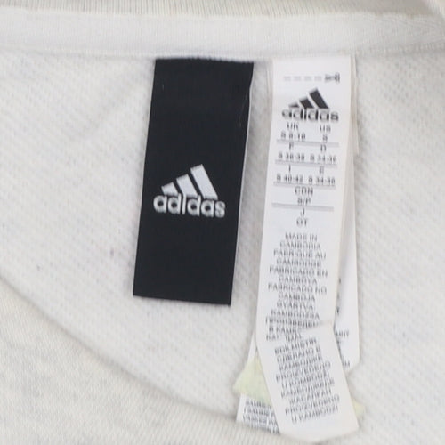 Adidas Women Beige Crew Neck Pullover Sweatshirt Size 8 Cotton Blend