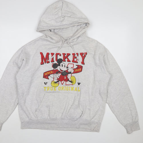 Disney Women's Grey Mickey Mouse Pullover Hoodie Size M