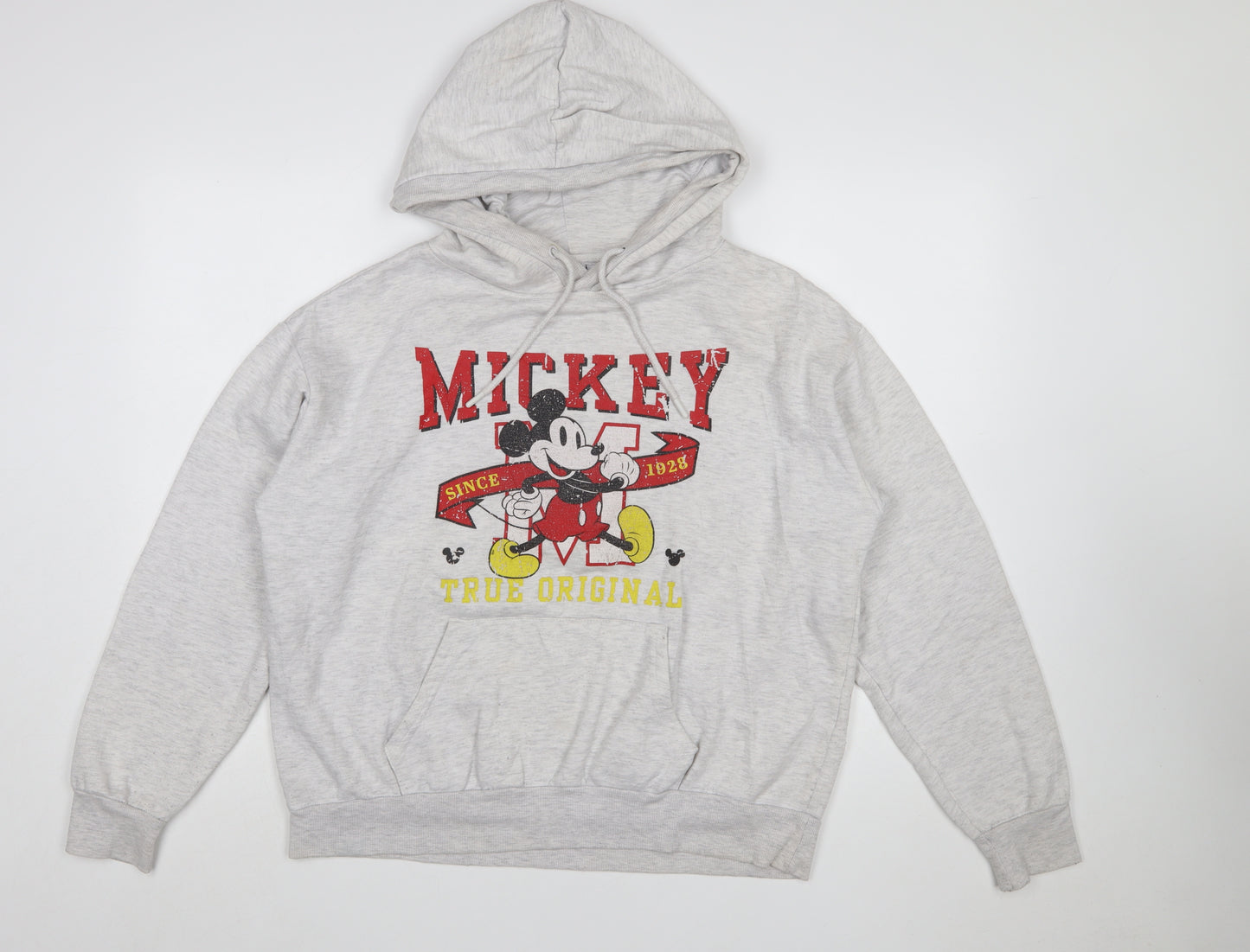 Disney Women's Grey Mickey Mouse Pullover Hoodie Size M