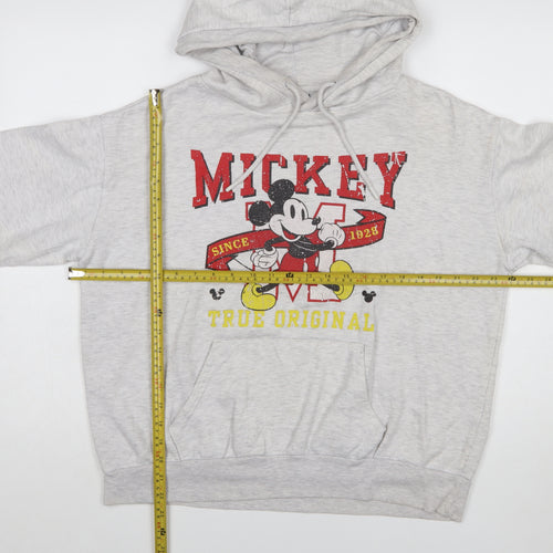 Disney Women's Grey Mickey Mouse Pullover Hoodie Size M