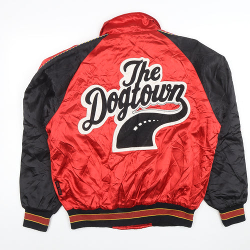 Dogtown Men’s Red Varsity Jacket Size L Nylon Skate Retro Style