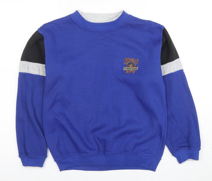 Bugle Boy Boys Blue Colourblock Crew Neck Sweatshirt Size 16-18 L