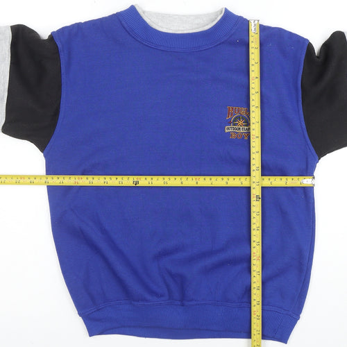 Bugle Boy Boys Blue Colourblock Crew Neck Sweatshirt Size 16-18 L