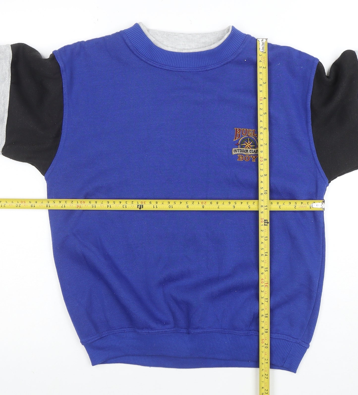 Bugle Boy Boys Blue Colourblock Crew Neck Sweatshirt Size 16-18 L