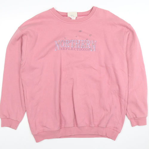 Northern Reflections Women Pink XL Pullover Sweatshirt Cotton Blend