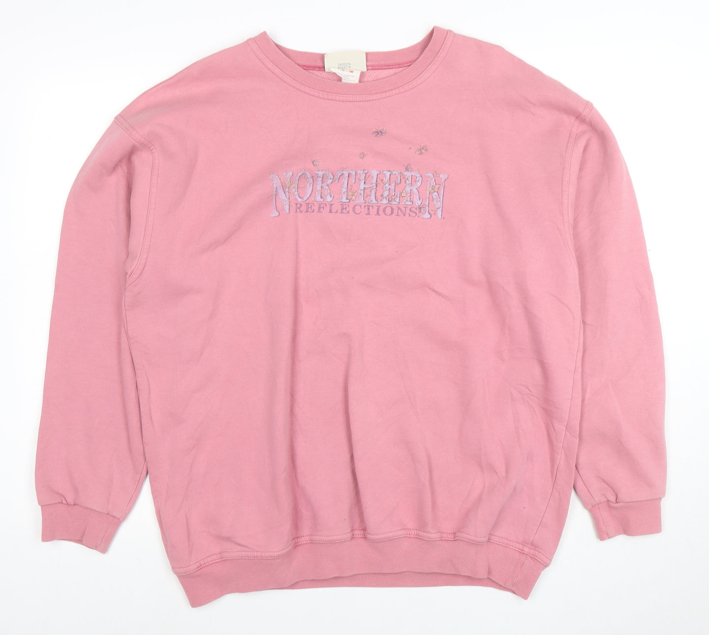 Northern Reflections Women Pink XL Pullover Sweatshirt Cotton Blend