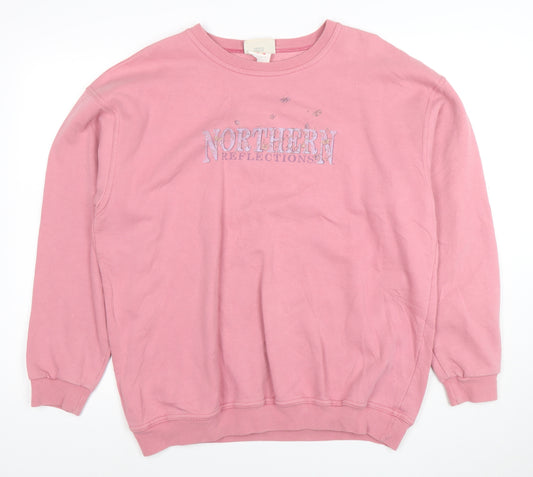 Northern Reflections Women Pink XL Pullover Sweatshirt Cotton Blend