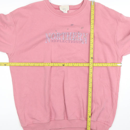 Northern Reflections Women Pink XL Pullover Sweatshirt Cotton Blend