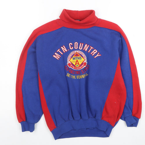 GAP Boys Red Blue XL Pullover Sweatshirt with Embroidered Ski Logo