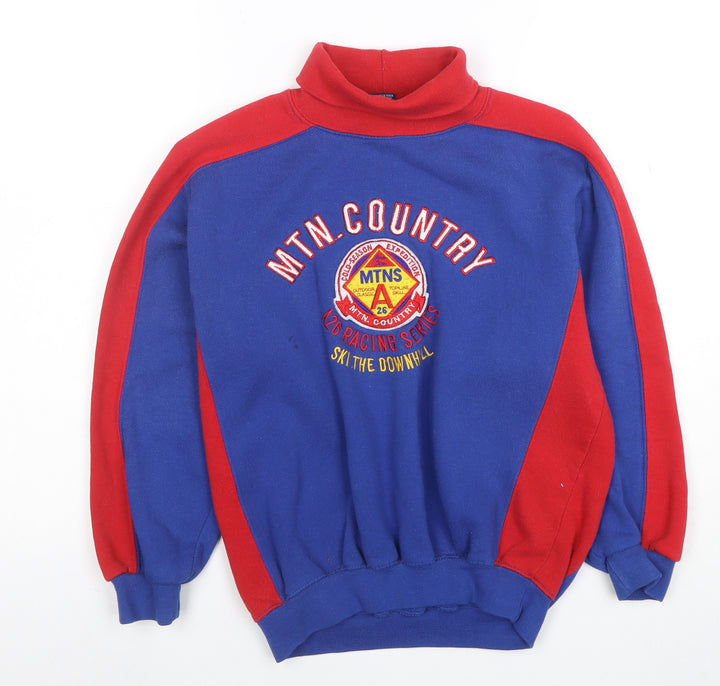 GAP Boys Red Blue XL Pullover Sweatshirt with Embroidered Ski Logo