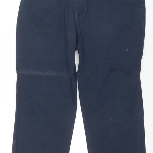 Lee Women's Blue Cotton Blend Straight Leg All Day Pants Size 12 Short