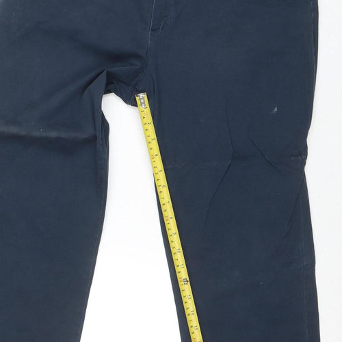 Lee Women's Blue Cotton Blend Straight Leg All Day Pants Size 12 Short