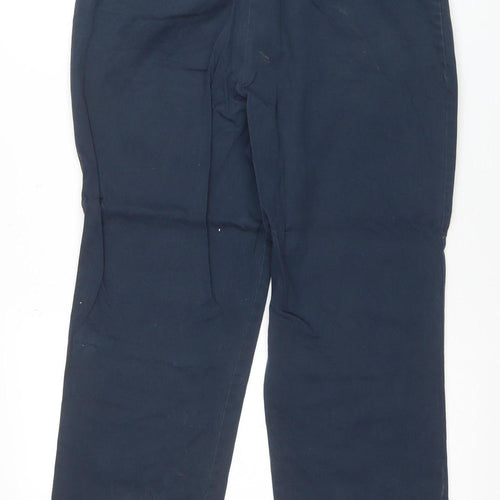 Lee Women's Blue Cotton Blend Straight Leg All Day Pants Size 12 Short