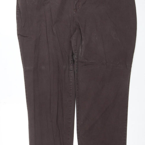 Lee Womens Brown Relaxed Fit Chino Trousers Size M