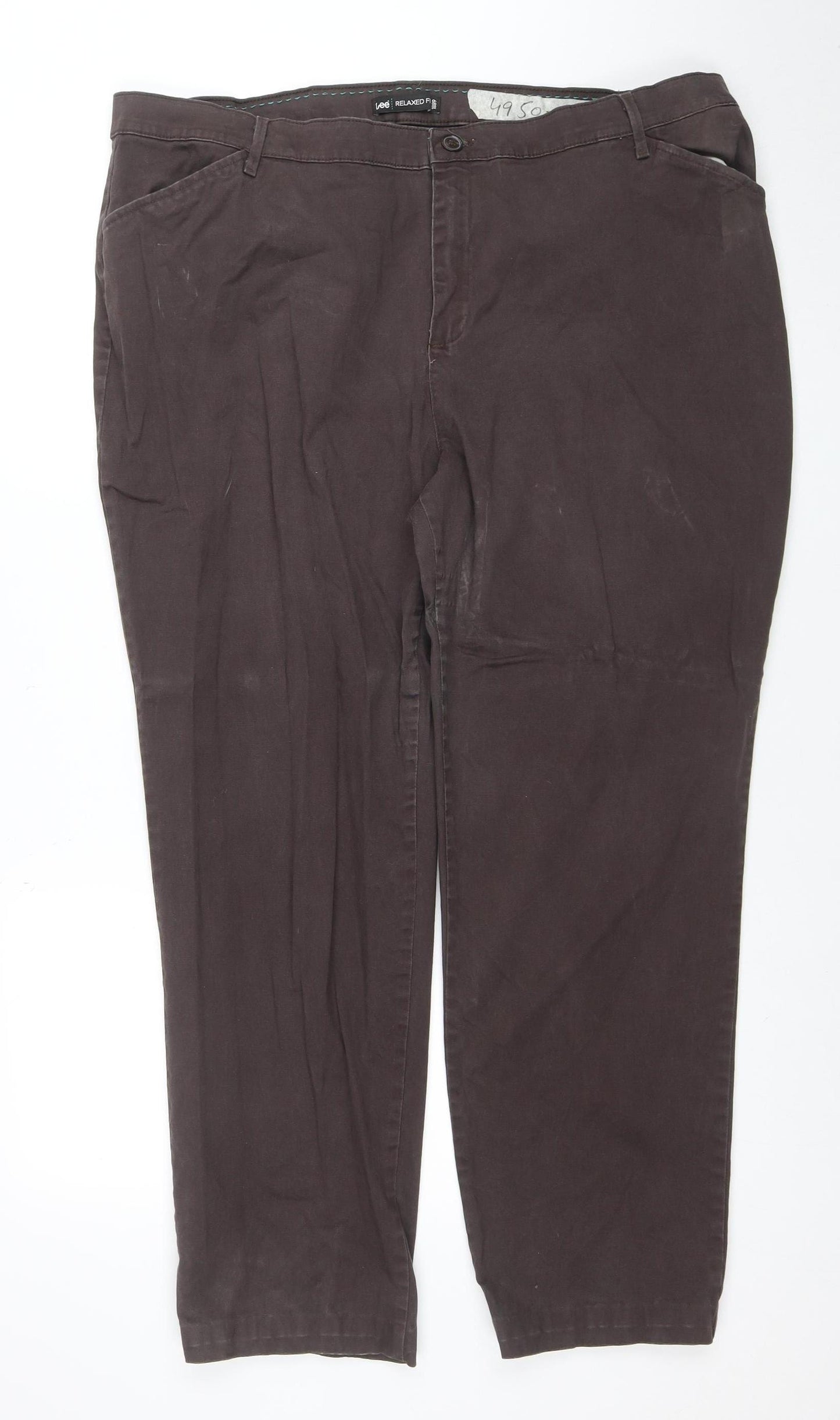 Lee Womens Brown Relaxed Fit Chino Trousers Size M