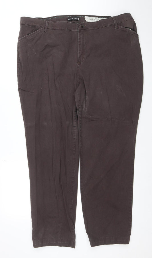 Lee Womens Brown Relaxed Fit Chino Trousers Size M