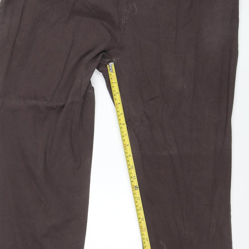 Lee Womens Brown Relaxed Fit Chino Trousers Size M