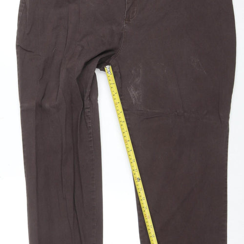 Lee Womens Brown Relaxed Fit Chino Trousers Size M