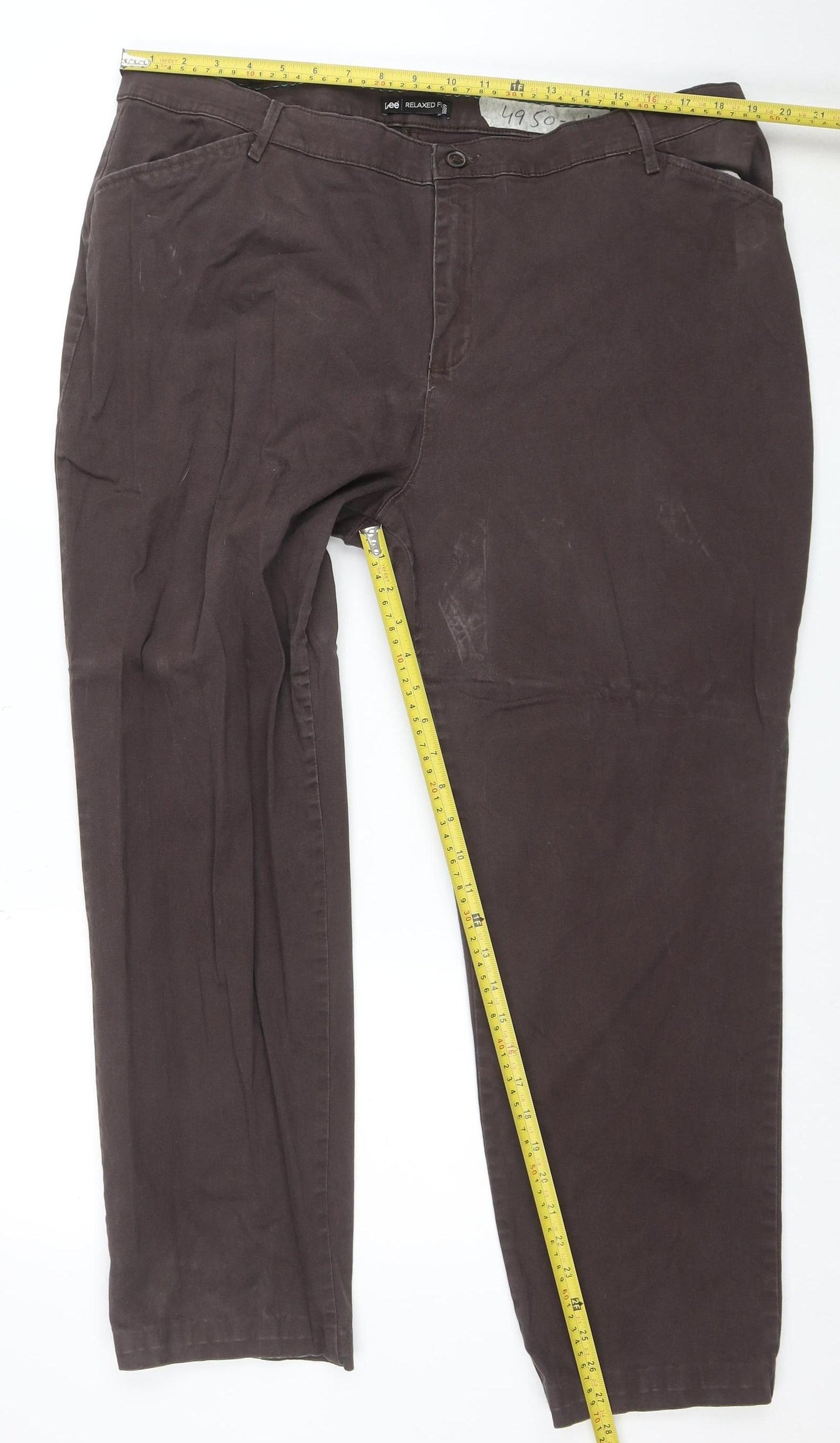 Lee Womens Brown Relaxed Fit Chino Trousers Size M