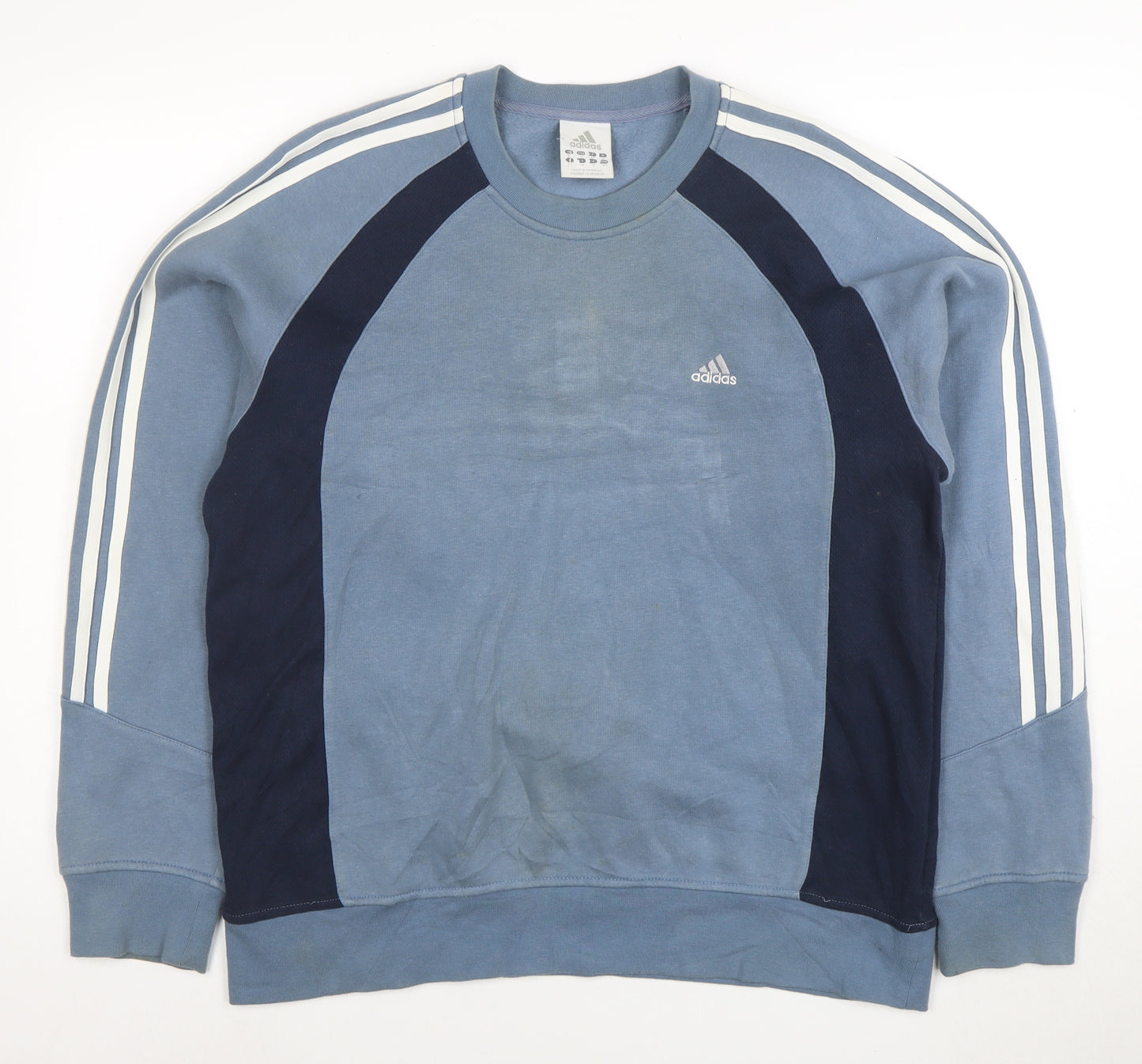 Adidas Men’s Blue Crew Neck Pullover Sweatshirt M Regular Fit
