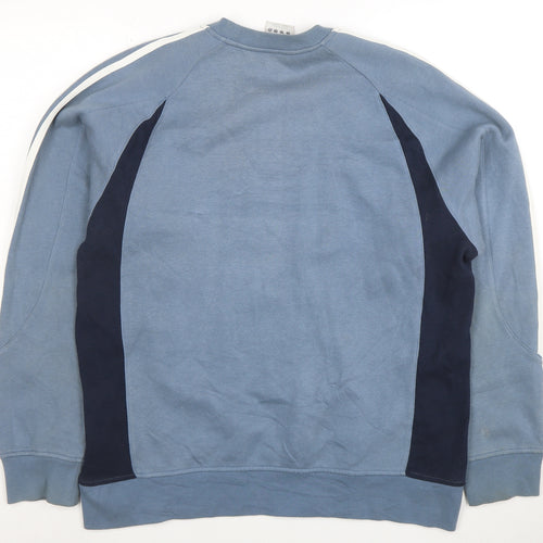 Adidas Men’s Blue Crew Neck Pullover Sweatshirt M Regular Fit