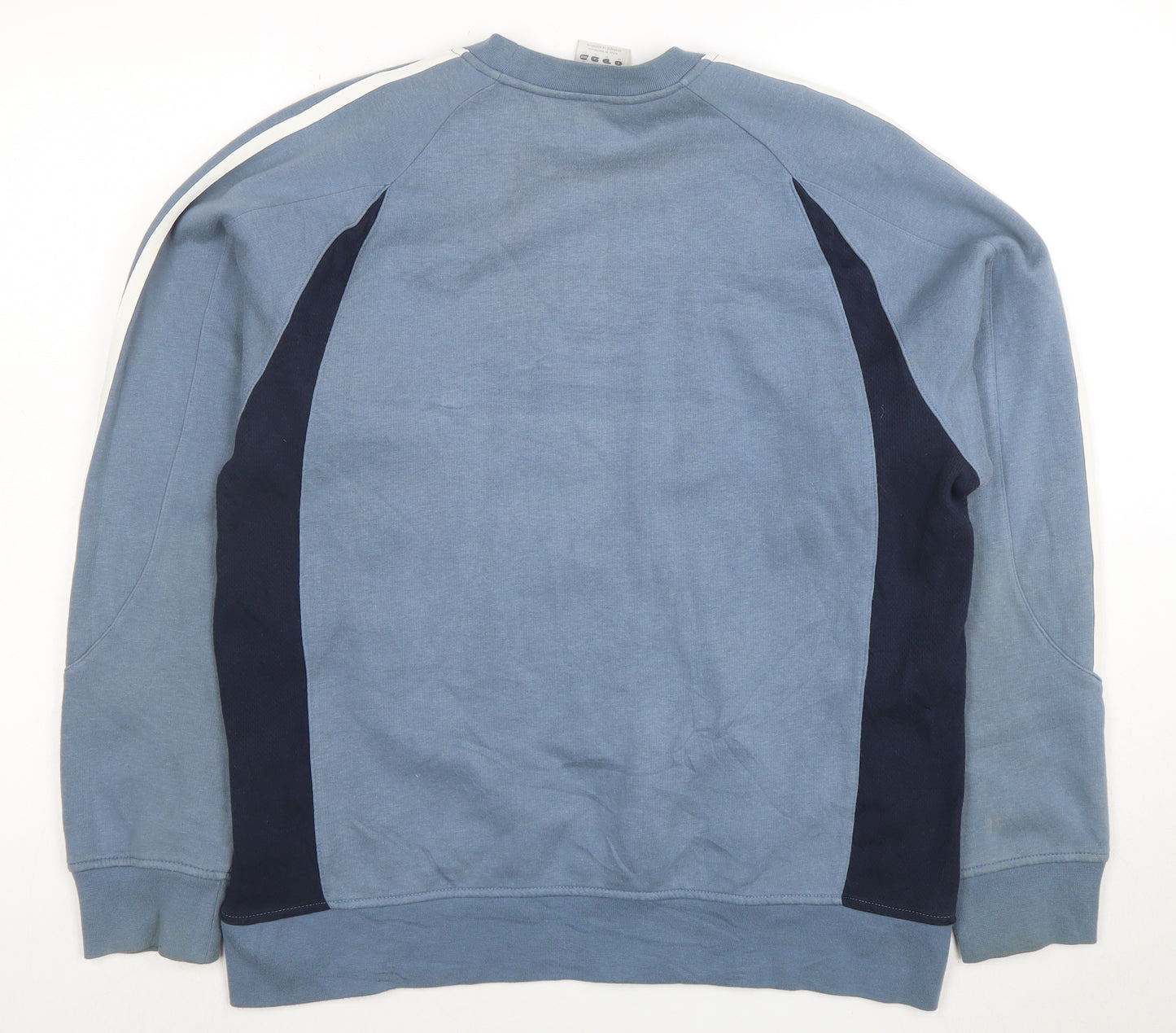 Adidas Men’s Blue Crew Neck Pullover Sweatshirt M Regular Fit