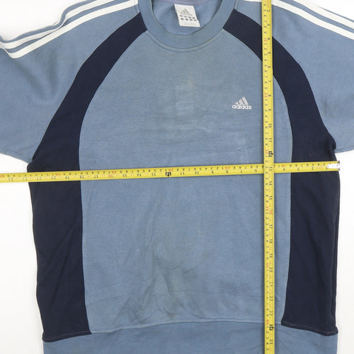 Adidas Men’s Blue Crew Neck Pullover Sweatshirt M Regular Fit