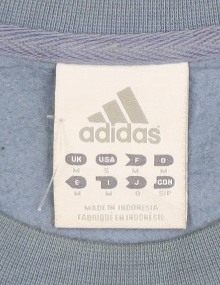 Adidas Men’s Blue Crew Neck Pullover Sweatshirt M Regular Fit