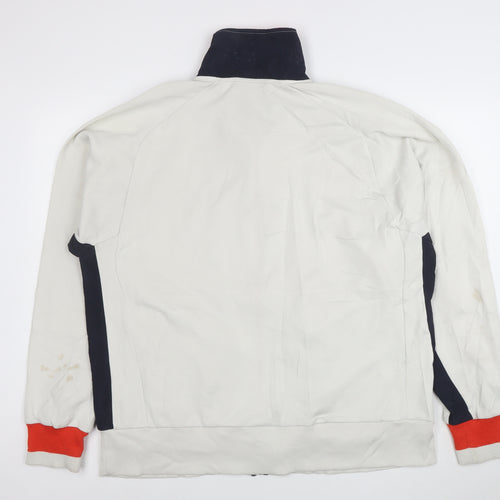 Puma Men's XL White Full Zip Sweatshirt with Red Trim