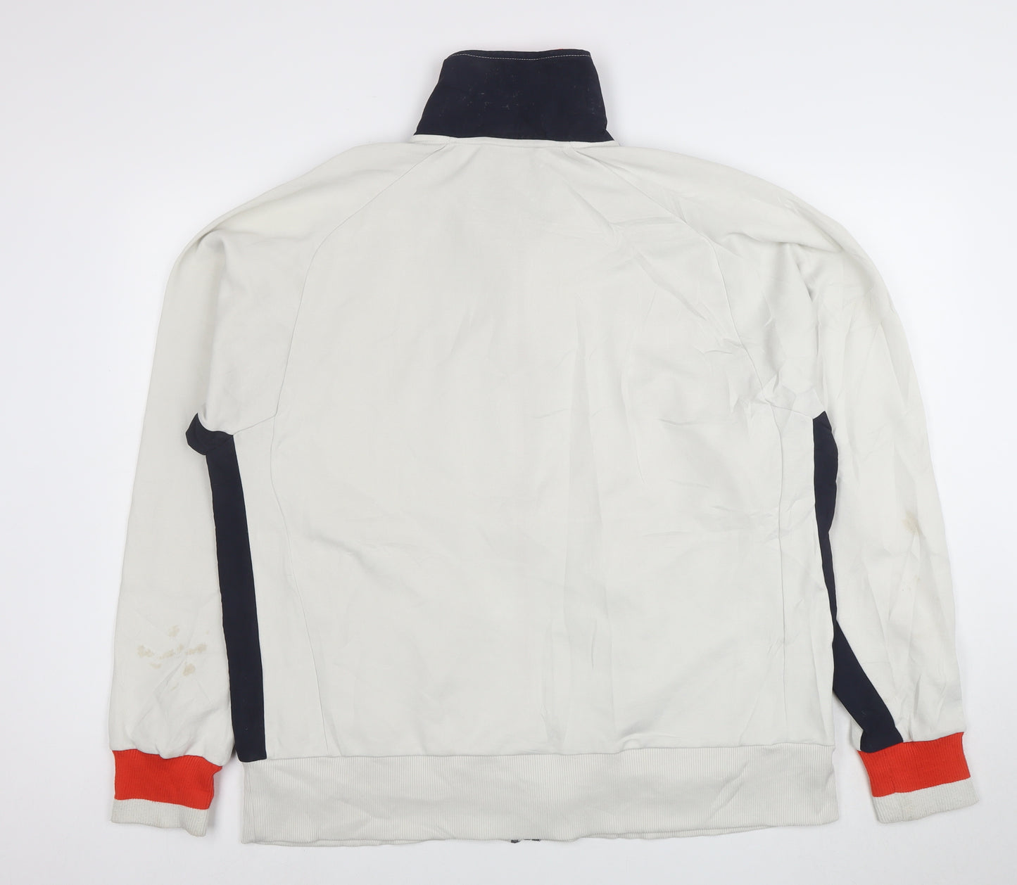 Puma Men's XL White Full Zip Sweatshirt with Red Trim