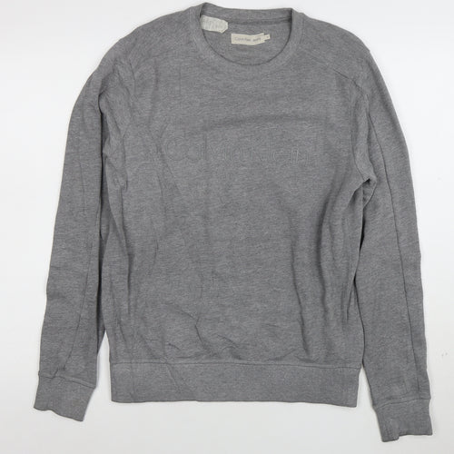 Calvin Klein Jeans Men’s Grey Logo Pullover Sweatshirt Size S