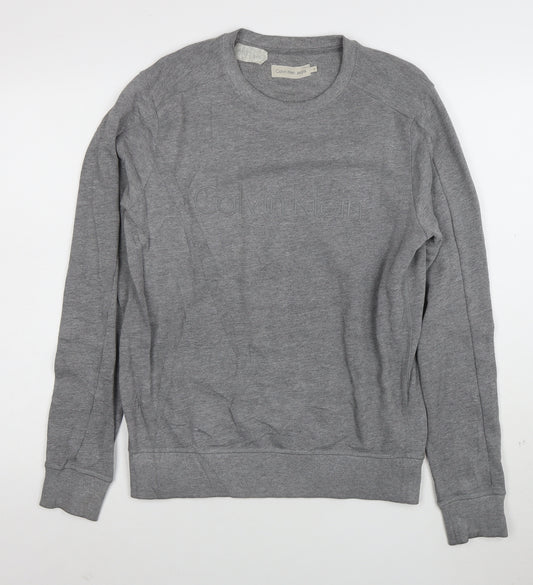 Calvin Klein Jeans Men’s Grey Logo Pullover Sweatshirt Size S