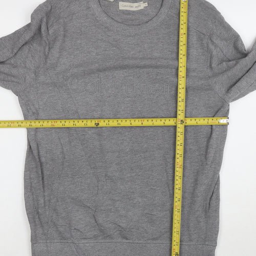 Calvin Klein Jeans Men’s Grey Logo Pullover Sweatshirt Size S