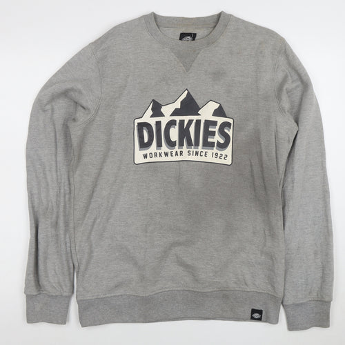 Dickies Mens Grey Medium Pullover Sweatshirt Crew Neck Workwear