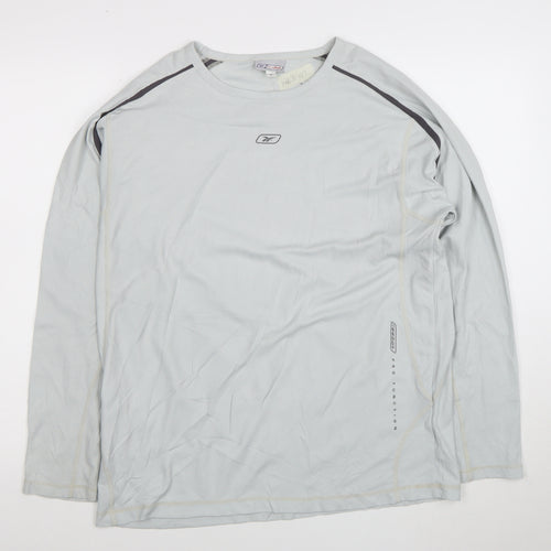 Reebok Men’s Grey Long Sleeve Athletic T-Shirt M Moisture Wicking