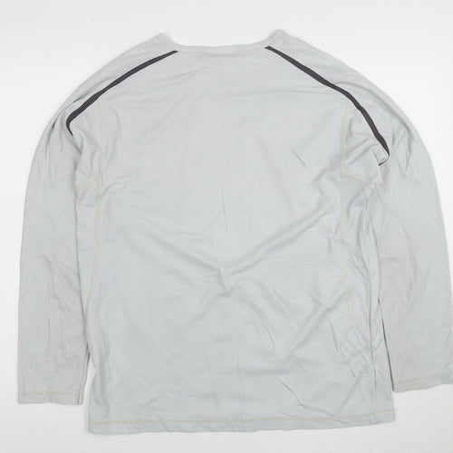 Reebok Men’s Grey Long Sleeve Athletic T-Shirt M Moisture Wicking