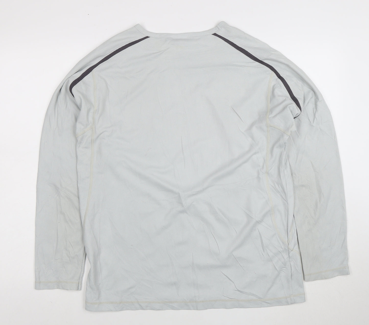 Reebok Men’s Grey Long Sleeve Athletic T-Shirt M Moisture Wicking