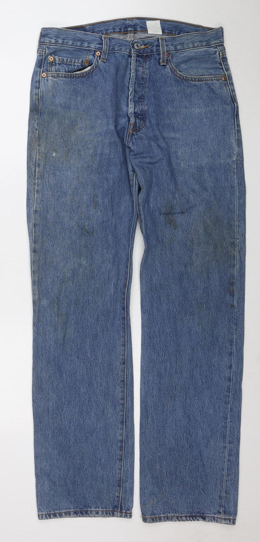 Levi's Men's Blue Straight Leg Denim Jeans W34 L34 Regular Fit