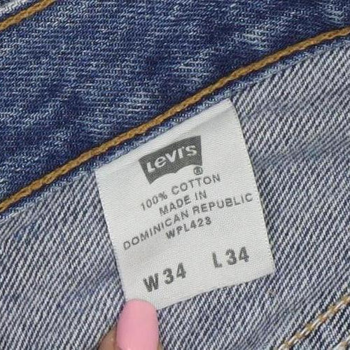 Levi's Men's Blue Straight Leg Denim Jeans W34 L34 Regular Fit