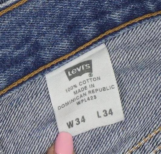 Levi's Men's Blue Straight Leg Denim Jeans W34 L34 Regular Fit