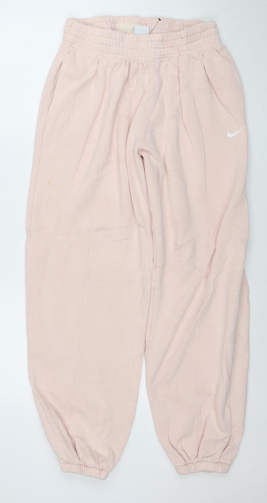 Nike Womens Pink Jogger Sweatpants Size M Cotton Blend