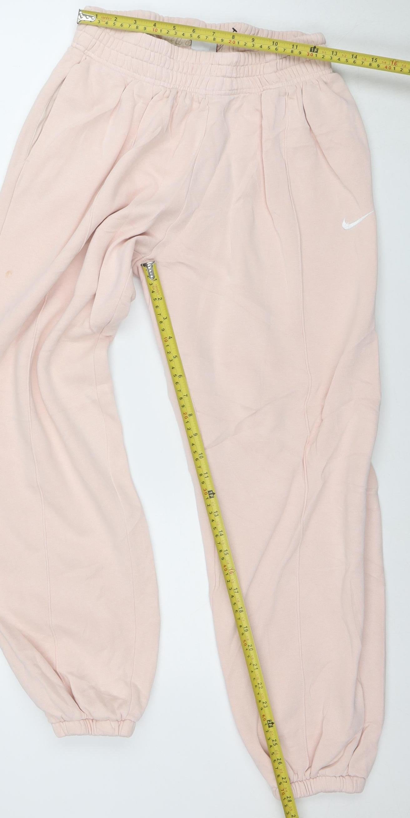 Nike Womens Pink Jogger Sweatpants Size M Cotton Blend