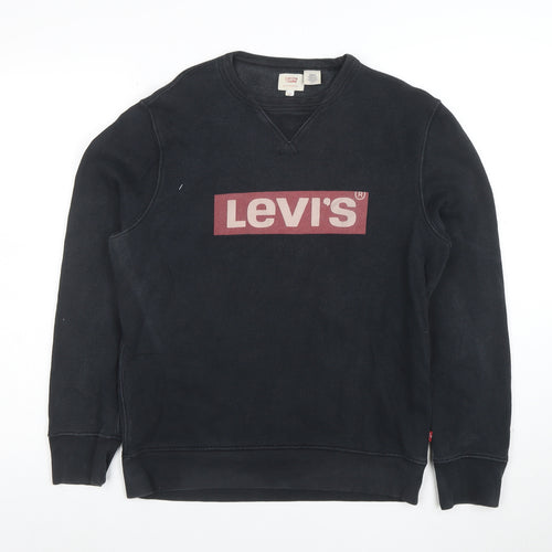 Levi's Men's Black Graphic Logo Pullover Sweatshirt Size S
